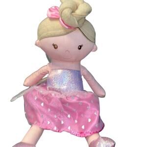 Linzy Toys Plush Rag Doll Princess Angel Wand Ballerina Sparkle Nursery Gift 15”